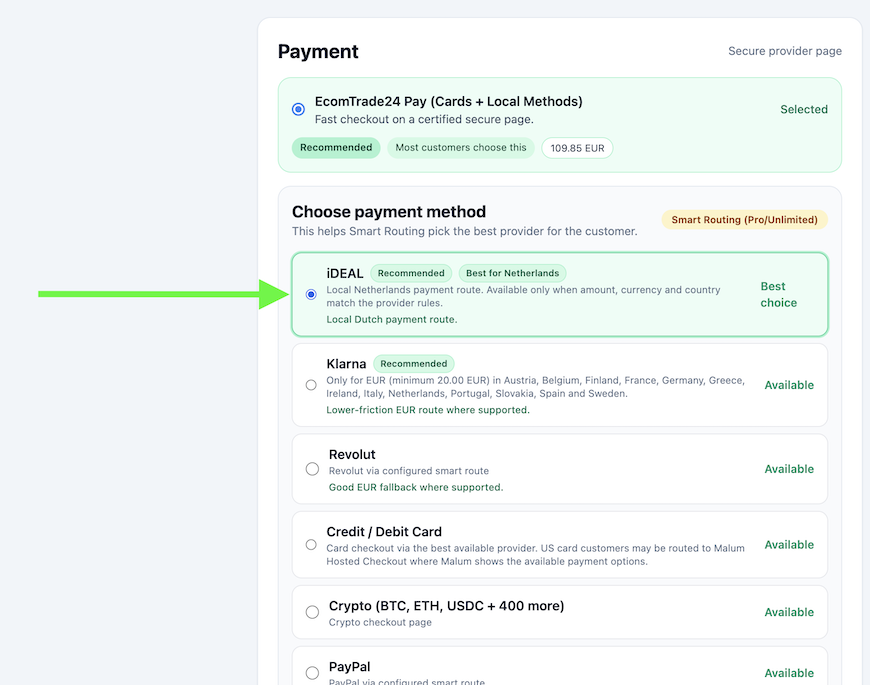 EcomTrade24 Pay betaalscherm