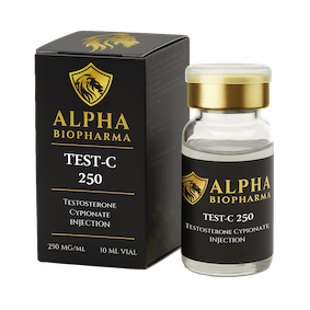 Testosterone Cypionate van Alpha BioPharma voorzijde links